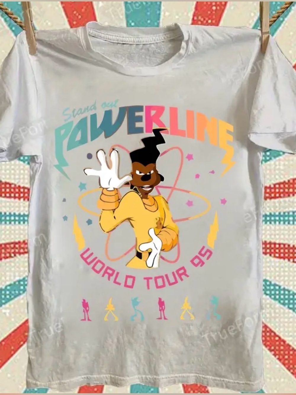 NWT-Goofy Movie Powerline World Tour Women’s 2XL (16) Short Sleeve Graphic Tee